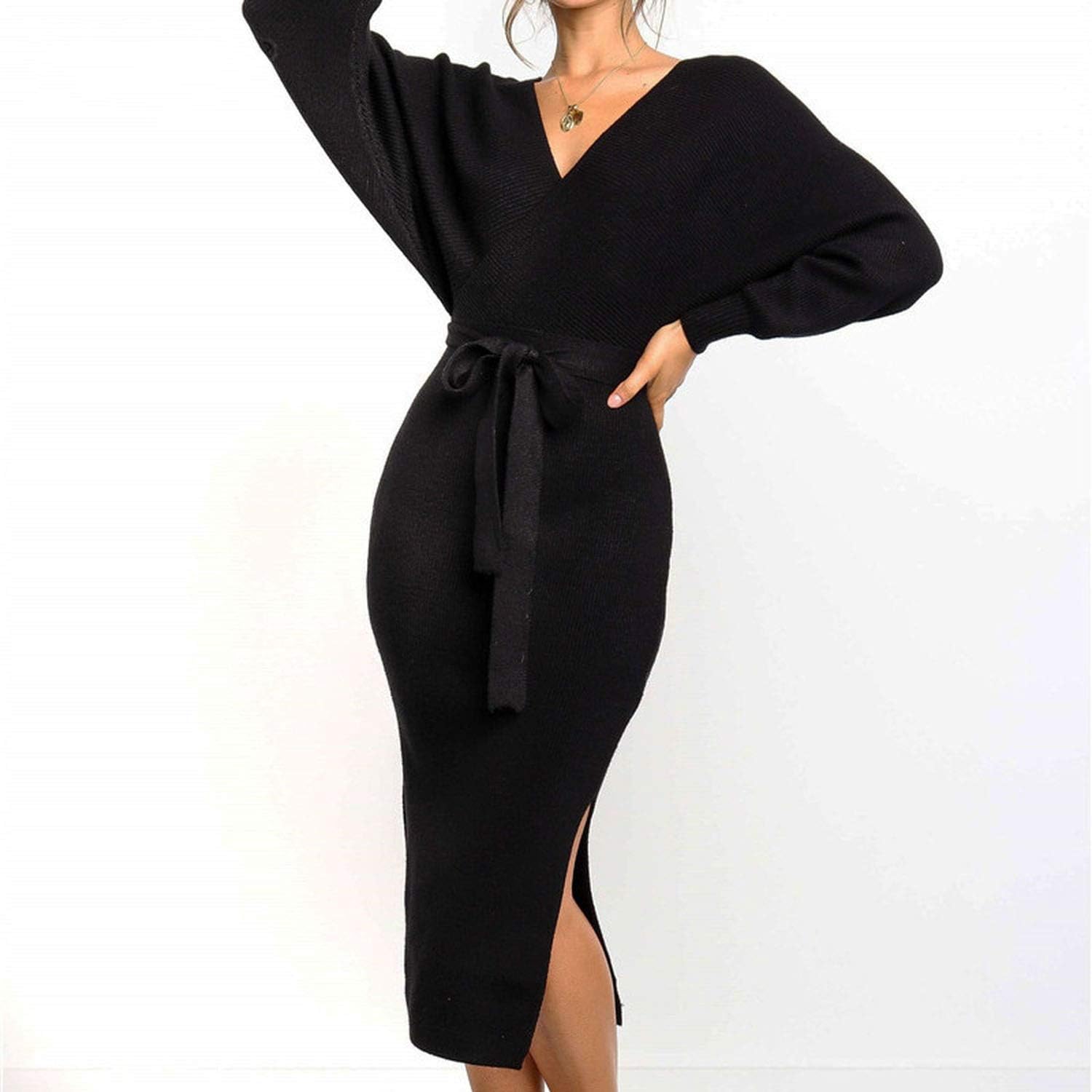 black sweater dress amazon
