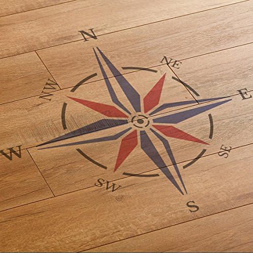 CraftStar Nautical Compass Rose Stencil - Large Reuseable Home Decor Stencil