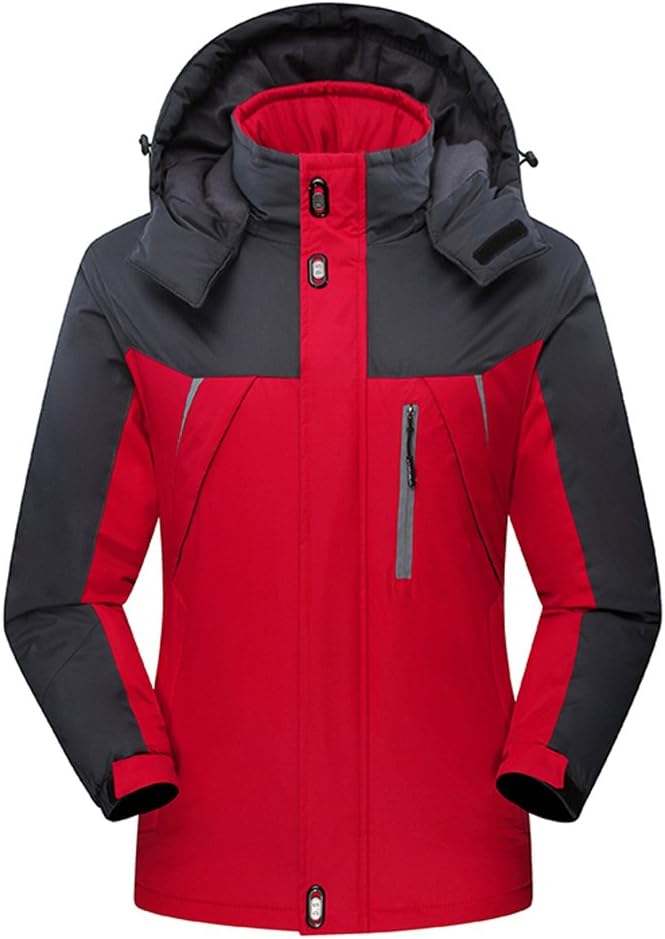 yovayosa Men's Waterproof Snow Jacket Ski Fleece Hooded Rain Jackets Winter Coats for Outdoor Sport