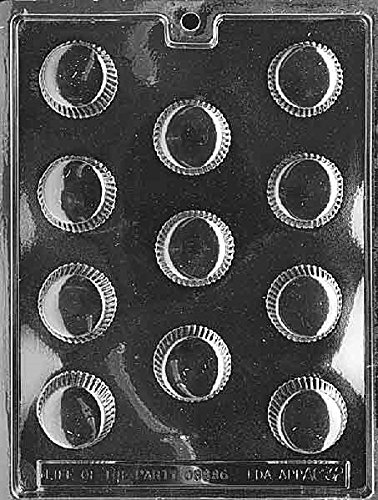 Cybrtrayd Life of the Party AO032 Medium Peanut Butter Cup Chocolate Candy Mold in Sealed Protective Poly Bag Imprinted with Copyrighted Cybrtrayd Molding Instructions