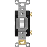 ENERLITES 20 Amp Commercial Toggle Light Switch, Single Pole, 1 Pack, White | Heavy-Duty Build, Oversized Hardware, High-Power Rated, Commercial/Industrial Use, UL Listed, Easy Installation, 120V/277V AC