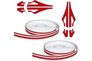 SMILFUY 2 Rolls×32Ft Car Vinyl Pinstriping Tape Stripe Decal, DIY Car Body Side Stripes Auto Striping Tape Emblems Trim, Universal for Car Motorcycle Door Home Musical Instrument (Red)