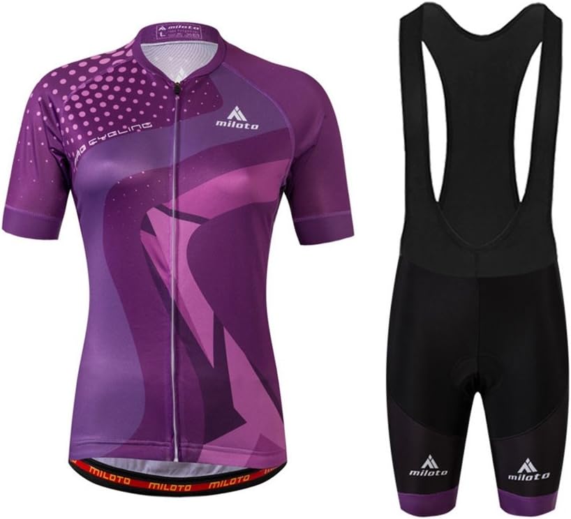 Uriah Women's Cycling Jersey Bib Shorts Black Sets Short Sleeve Reflective