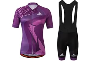 Uriah Women's Cycling Jersey Bib Shorts Black Sets Short Sleeve Reflective