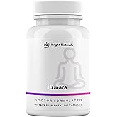 Bright Naturals Lunara - Doctor-Formulated Menopause Supplements for Women - Ease Hot Flashes and PMS, Support Hormonal Balance, Mood and Sleep Quality - USA Made - 30-Day Supply, 1 Pack