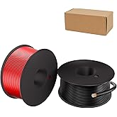 16 Gauge Electrical Wire 2 Pack Total 60ft-Black 30 ft and Red 30 ft Soft Flexible Copper-Clad Aluminum(CCA) 16 AWG PVC Wire for Lamp, Household Appliances RC Toys, Models, Auto, Electronics