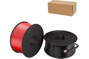 HONENCN 12 Gauge Electrical Wire 2 Pack Total 60ft-Black 30 ft and Red 30 ft Soft Flexible Copper-Clad Aluminum(CCA) 12 AWG PVC Wire for Lamp, Household Appliances RC Toys, Models, Auto, Electronics