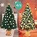 Goplus 4ft Artificial Christmas Tree Green Optical Fiber 130 Tips PVC with 41 Plastic Colorful Balls & Golden Star Solid Base Premium Decorations Full Tree (4 FT Fiber Optic)