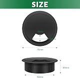 Bolatus 2 Pcs 60mm Round Desk Grommet Cable Hole Cover Office Computer Wires view 2