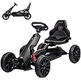 12V Electric Drift Kart for Kids, 7Ah Battery Powered, 35W Motor with Adjustable Speed, Safety Belt, and Shock Absorber; Maximum Load of 66 Lbs Electric Car Toy(Black)