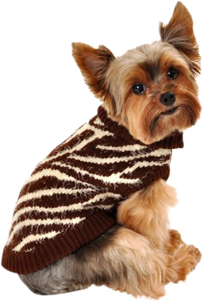 Hip Doggie HD 7FSZB XS Feather Soft Zebra - Dog Jumper - XS, Brown