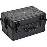 MEIJIA All Weather Waterproof Hard Camera Case,Hard Case with Customizable Fit Foam,Fit Use of Drones,Camera,Equipments,Pistols,Elegant Black (Black, 24.01"x16.92"X12.2")