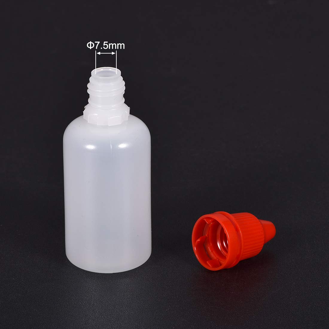 sourcing map Plastic Dropper Bottles, 30ml/1 oz Empty Squeezable Dropper Bottle with Cap, Red, Pack of 20 - Image 4