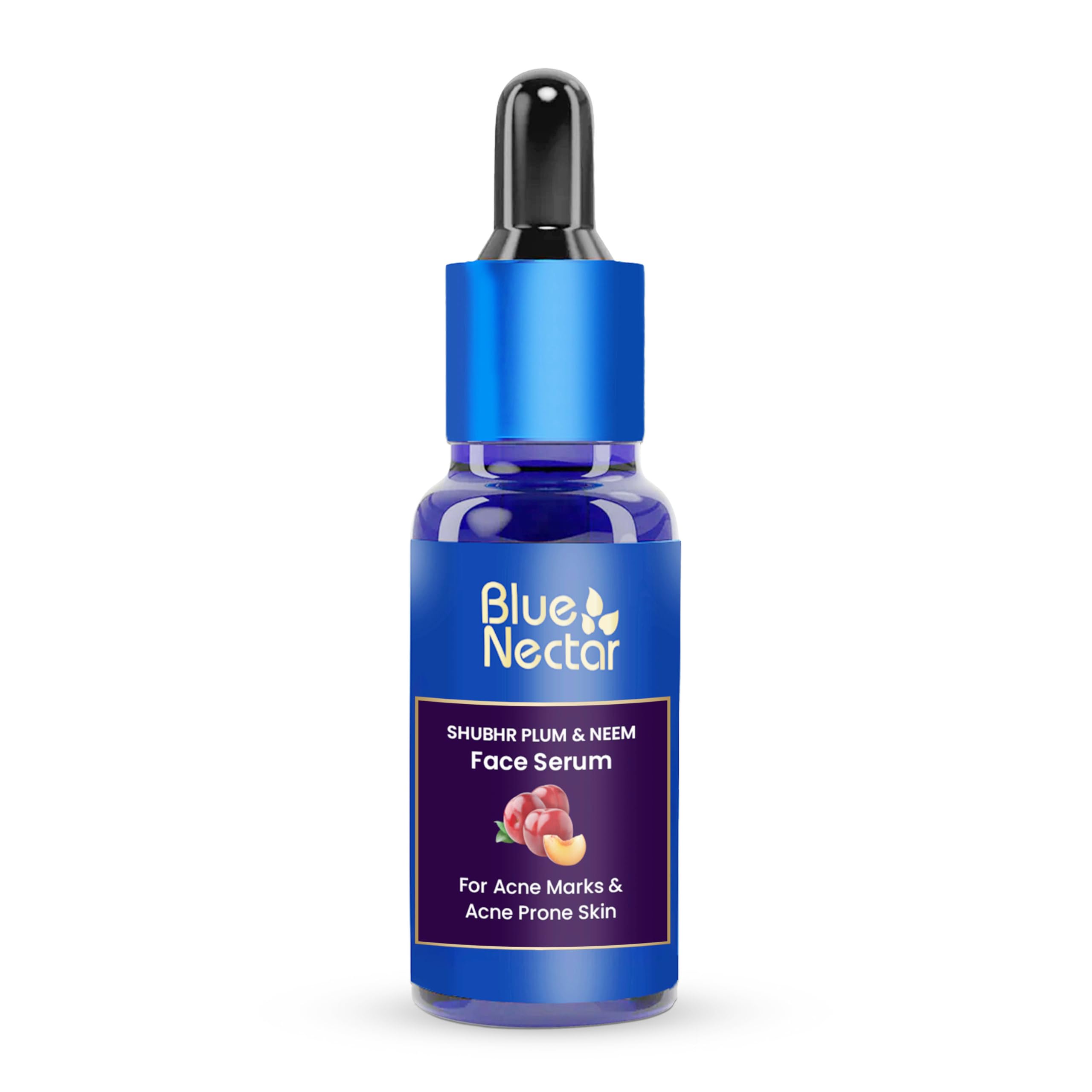 Blue Nectar Plum Face Serum for Acne and Marks | Oil-Free Solution for Oily Skin | Minimize Pores & Smooth Texture (8 Herbs,30ml)