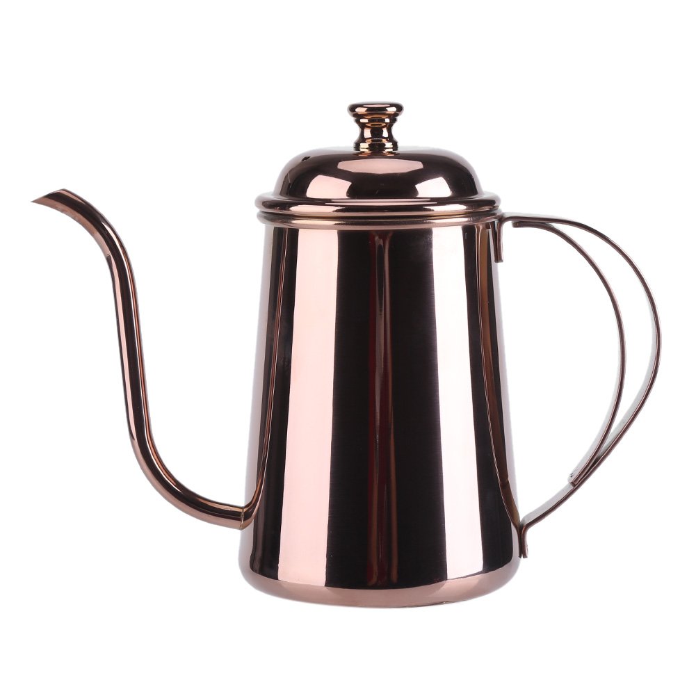 Yosoo Stainless Steel Tea Kettle Coffee Kettle Pour Over Coffee Pot Gooseneck Coffeepot Teapot 650ML (22oz)(Gold)