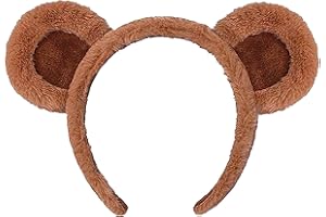 DEGPUM Brown Bear Ears Headband, Bear Headband, Arthur Costume, Cute Headband Animal Headband for Girls Women Men, Dog Ears, Head Wear for Party Costume Cosplay Decoration Makeup Washing Face Costume