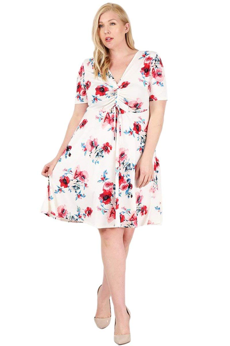 Pastel by Vivienne Women's Ruched Midi Dress in Plus Size