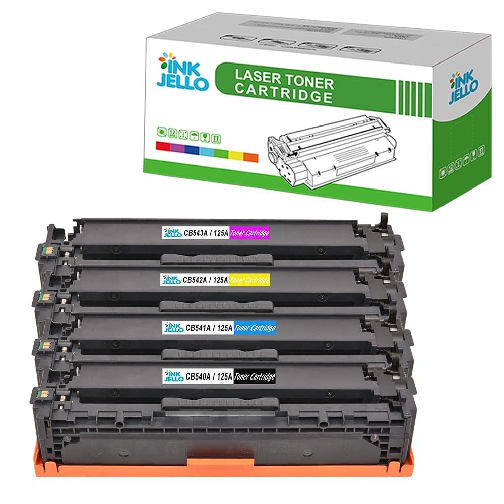 InkJello Compatible Toner Cartridge Replacement for HP Colour LaserJet CM1312 CM1312n CM1312nfi CP1215 CP1217 CP1510 CP1514n CP1515n CP1518ni (BK/C/Y/M, 4-Pack)