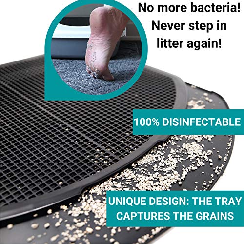 DzelCat SpreadZtrap Cat Litter Mat Unique Disinfectable Plastic Litter Catcher Tray for Cats