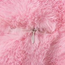 Holawakaka Large Faux Fur Bed Rest Pillow with