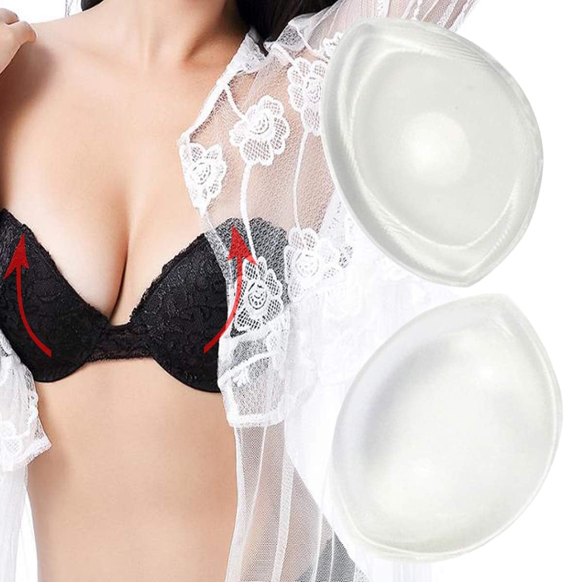 Waterproof Silicone Bra Inserts - Push Up Breast Pads Bust Enhancers for Summer Swimsuits & Bikini