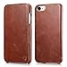 iPhone 8 Case, iPhone 7 Case, Benuo [Vintage Classic Series]Genuine Leather Folio Flip Corrected Grain Leather Case,Ultra Slim,Handmade Style with Magnetic Closure for Apple iPhone 8/ iPhone 7 (Brown)