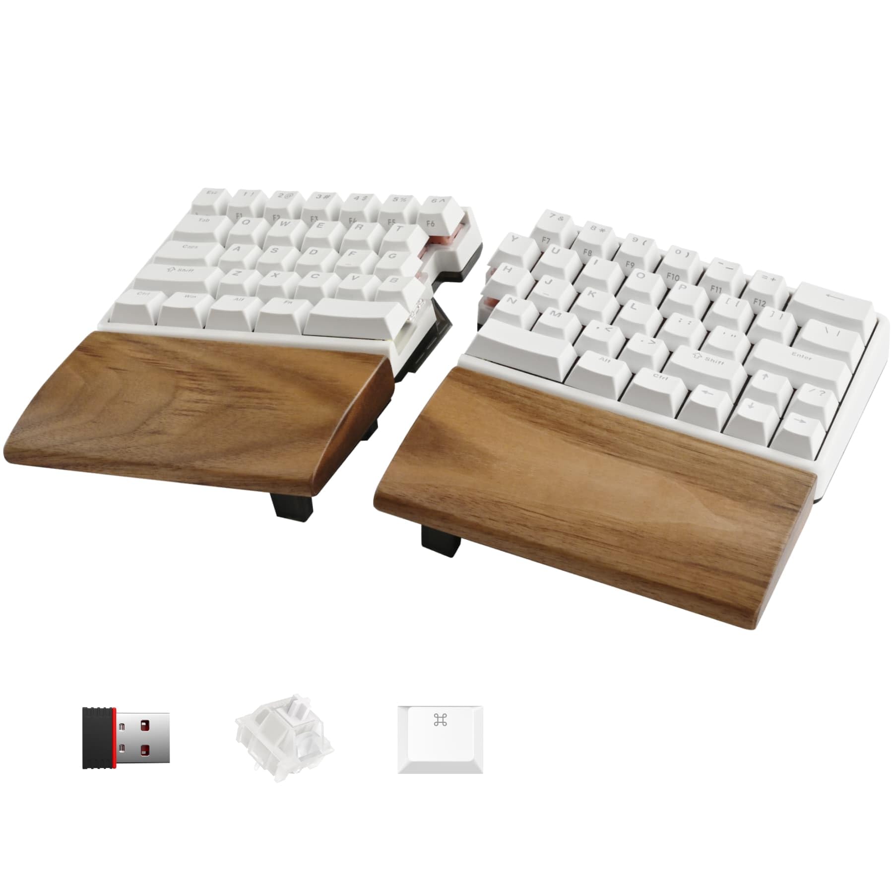 Photo 1 of NocFree Lite: Wireless Ergonomic Split Mechanical Keyboard with Poron Foam RGB Palm Rest, Hot Swappable, Compact 60% Layout, PBT Keycaps Programmable for Mac & Windows(Linear, New Premium Version)