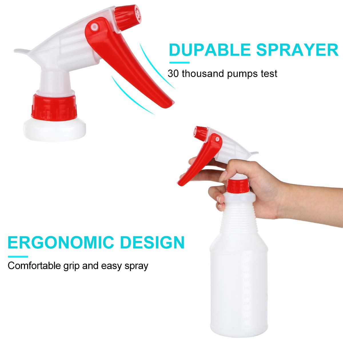 Plastic Spray Bottle 2 Pack 22 oz Heavy Duty Water Spraying Bottles