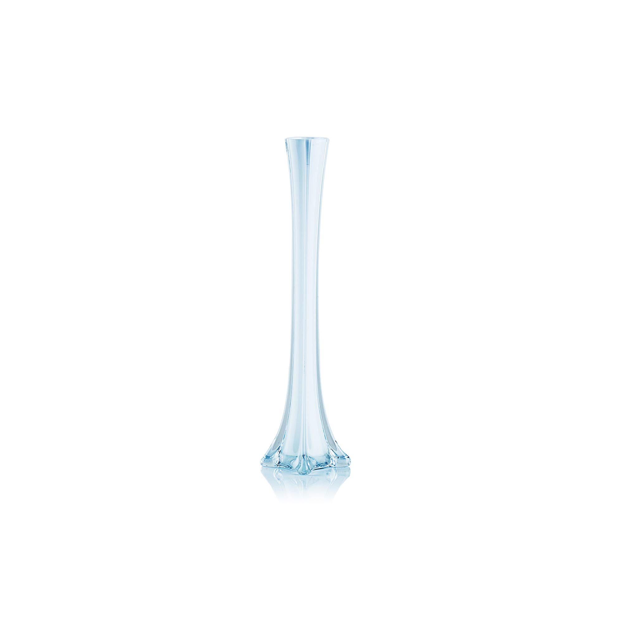Photo 1 of WGV Eiffel Tower Vase, Open 1", Height 16", (Multiple Sizes Choices) White Glass Floral Container with Sturdy Base, Flower Centerpiece for Wedding Event Home Decor, Arts Crafts, 1 Piece