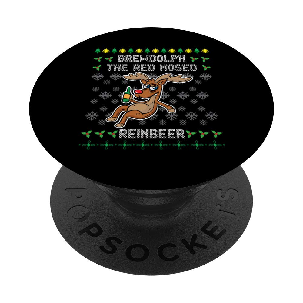 Brewdolph The Red Nose Reinbeer Rudolph Beer Reindeer X-Mas PopSockets Swappable PopGrip