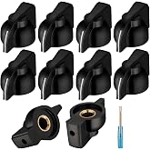 DROK Potentiometer Knob 6mm - Pack of 10 Black Chicken Head Knobs for Bass/Guitar/AMPS/Preamps with Brass Insert and Screwdriver