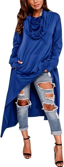 asymmetric hem long sleeve hoodie