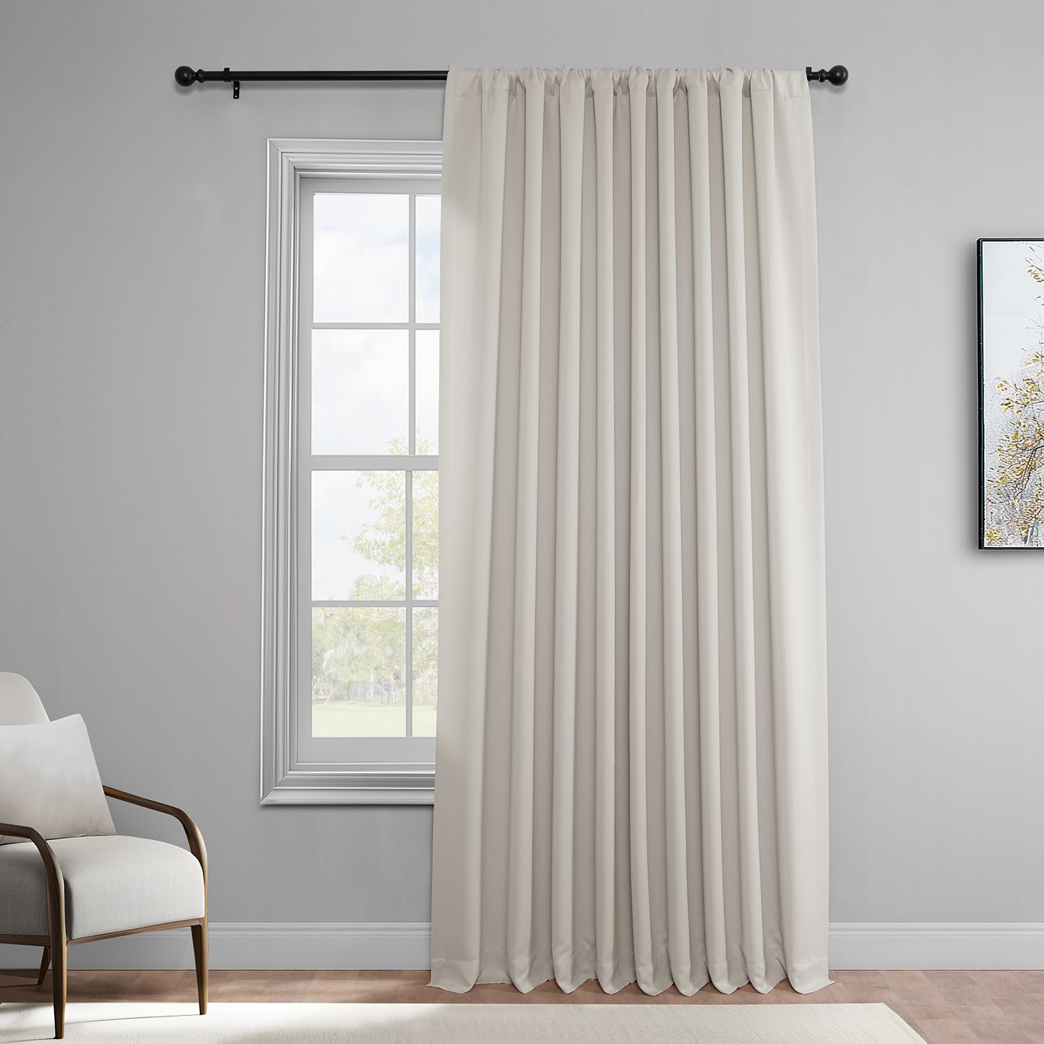 HPD Half Price Drapes Polyester Extra Wide Room Darkening Curtains for Bedroom 84 Inches Long (1 Panel), 100W x 84L Curtains for Living Room Home Decor, Alabaster Beige Image HPD Half Price Drapes Polyester Extra Wide Room Darkening Curtains for Bedroom 84 Inches Long (1 Panel), 100W x 84L Curtains for Living Room Home Decor, Alabaster Beige Image