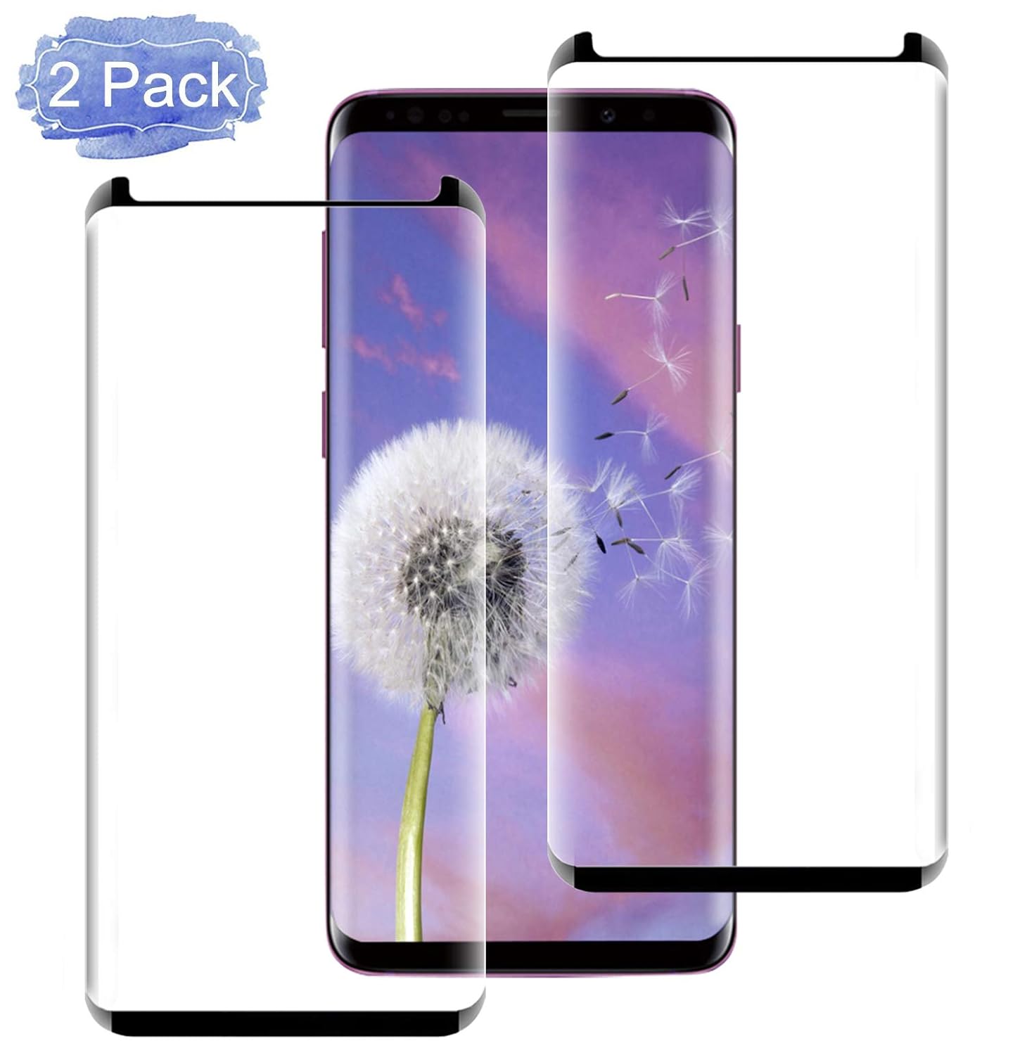[2-Pack] Galaxy S9 Screen Protector, Tempered Glass Screen Protector [9H Hardness][Easy Bubble-Free Installation][Anti-Scratch] Compatible with Samsung Galaxy S9 (5.8) (NOT S9 Plus) (Case Friendly)