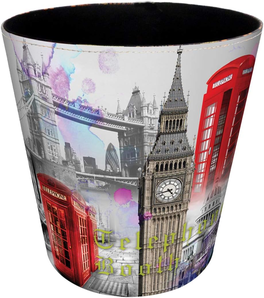 Cestino Keivmlvt 10 Litri In Pelle - Design Route 66 - Per Casa E Ufficio - Ideale Per Scrivania E Raccolta Differenziata - Foto 2