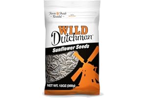Wild Dutchman Roasted Sunflower Seeds in a Resealable Bag for Ultimate Freshness and an Easy Pour Snack, Salted Original Flavor, 13 oz (Pack of 12)