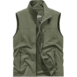 Men's Vests Casual Lightweight Windbreakers for Golf Fishing Summer Outerwear with Pockets, Mens Sleeveless Outdoor Jacket