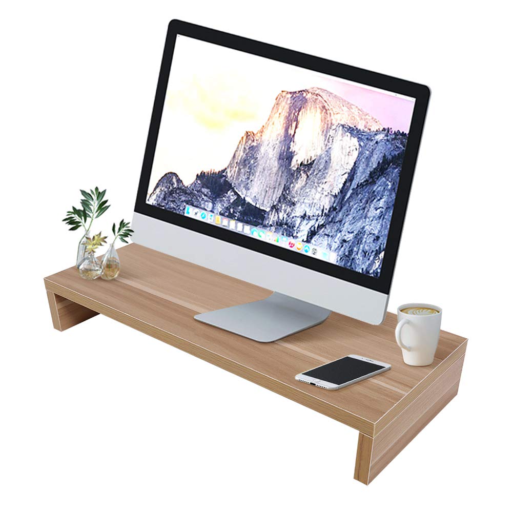 Ejoyous Wood Monitor Stand Riser, Desk Monitor Stand Ergonomic Laptop Stand for Computer, Notebook, PC(50x20x7.7cm)