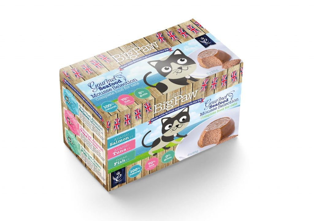 Little BigPaw Gourmet Seafood Mousse Selection 6 x 85g Grain Free Adult Cat Wet Food
