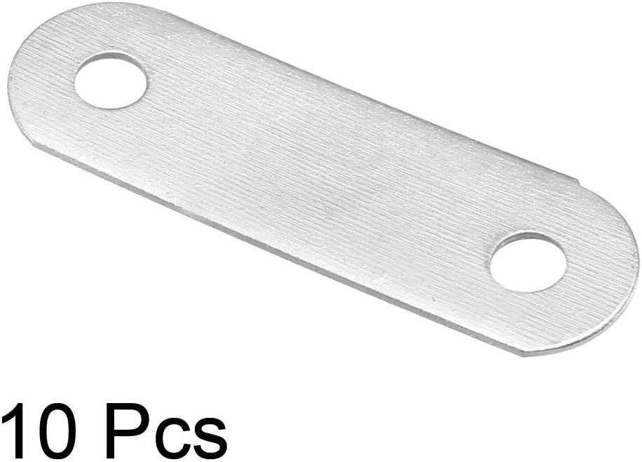 Sourcingmap Repair Plate, 48mmx15mm, Flat Fixing Mending Corner Brace Bracket Connector, Pack of 10, Silver, 48mm x 15mm - Image 3