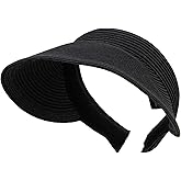 Womens Clip On Toyo Braid Visor | Elastic crown tie, paper straw blend, lightweight flexible feel, clip-on visor construction, adult women's fit