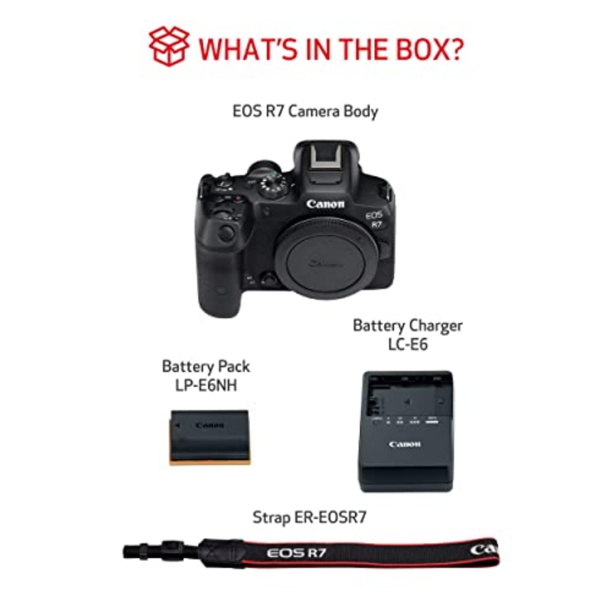 Canon EOS R7 Mirrorless Camera (Body Only), Hybrid Camera, 32.5 Megapixel (APS-C) CMOS Sensor, 4K Video, for Sports, Action, Content Creators, Vlogging Camera, Black