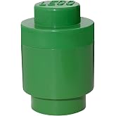 LEGO Round Storage Box 1, Dark Green | LEGO Round Storage Box Stackable Organizer Toy, Desk &amp; Shelf Storage 950 ml Capacity Brick Size 1 Round