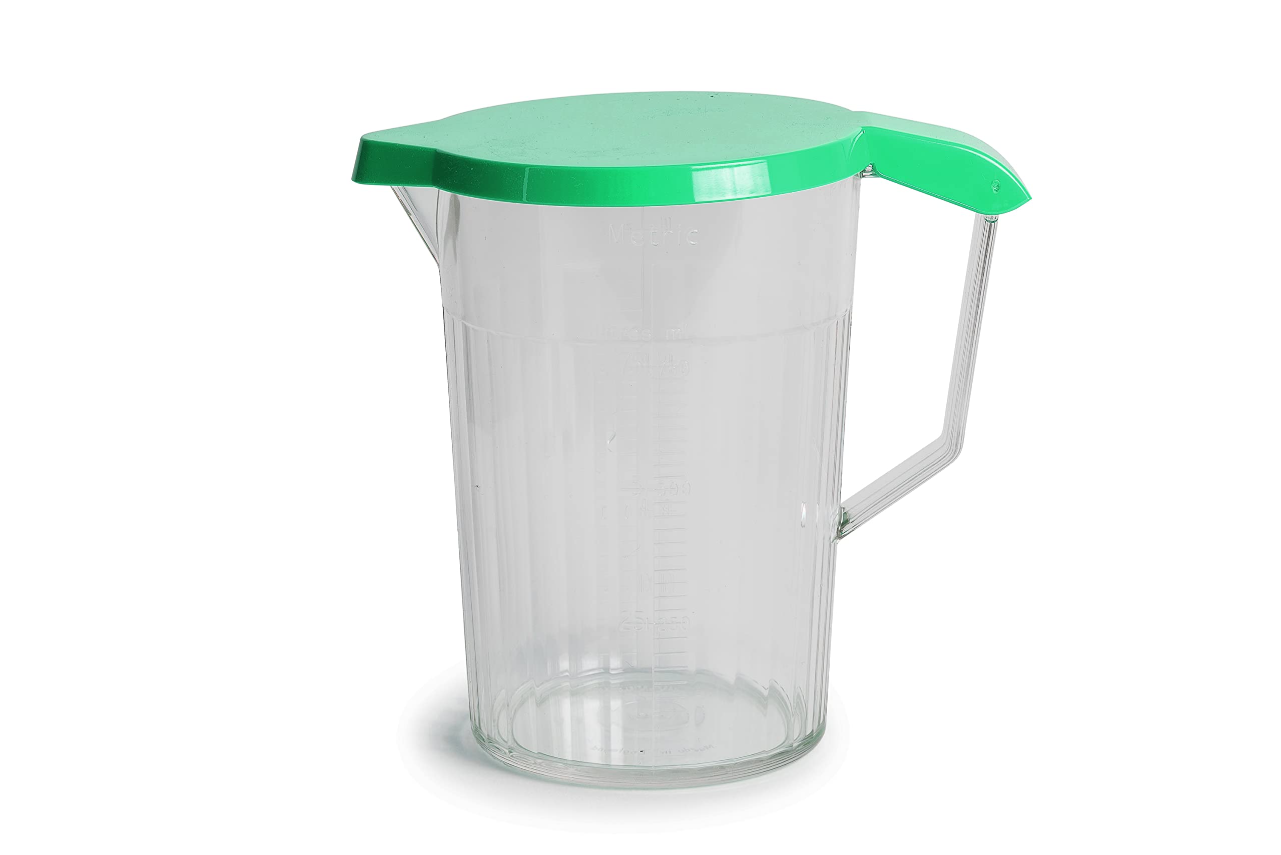 Harfield 750ml Graduated Jug with Lid Virtually Unbreakable Polycarbonate Drink Pitcher Measuring Jug (Green)