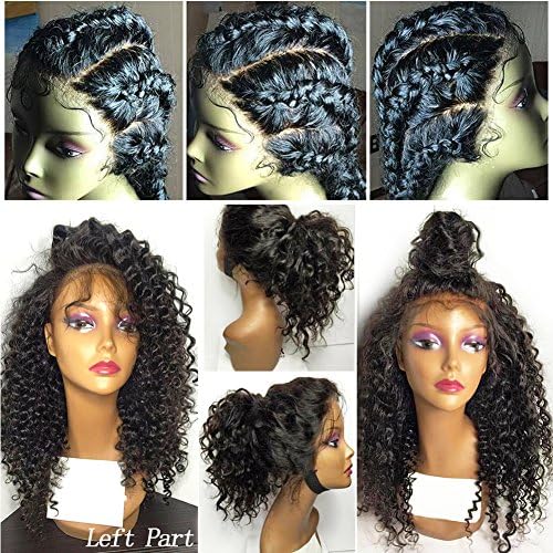 CLbuxi Hair Full Lace Human Hair Wigs for Black Women Brazilian Virgin Hair Wigs Curly Hair Glueless Lace Front Human Hair Wigs Full Lace Wigs with Baby Hair (22 inch,lace front wigs)