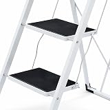 Oypla Foldable 3 Step Ladder Steel Non Slip Treads Safe Anti Slip Feet view 8