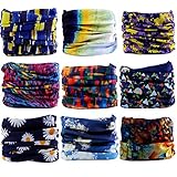 16-in-1 4/9 Pcs Multifunctional Style Yoga Sports Fashion Travel Colors Headband Seamless Neck Uv Solid Moisture Wicking Bandana Turban Scarf (style 33(9pcs))
