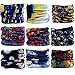 16-in-1 4/9 Pcs Multifunctional Style Yoga Sports Fashion Travel Colors Headband Seamless Neck Uv Solid Moisture Wicking Bandana Turban Scarf (style 33(9pcs))