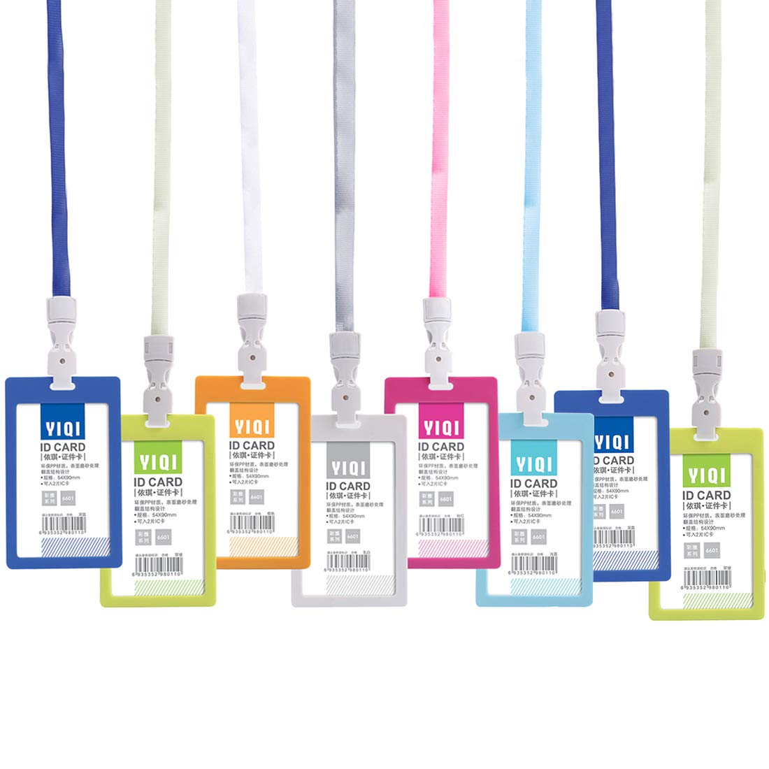 Neck Lanyard with Card Holder,8 pcs Clear Plastic Vertical Badge Holders,Waterproof Transparent Badge Clear Card Holder,AME Tag Holders, Card Holders