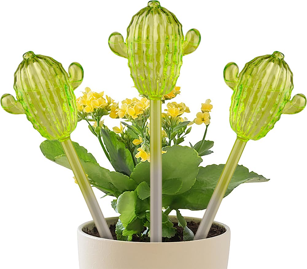 Photo 1 of Ahhute Self Watering Globes Cactus Shape, Glass Plant Watering Globes, Self Watering Planter Insert, Cacti Plant Watering Devices, Automatic Plant Waterer Indoor, Watering Bulbs, 3 Pack
